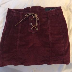 Maroon mini skirt